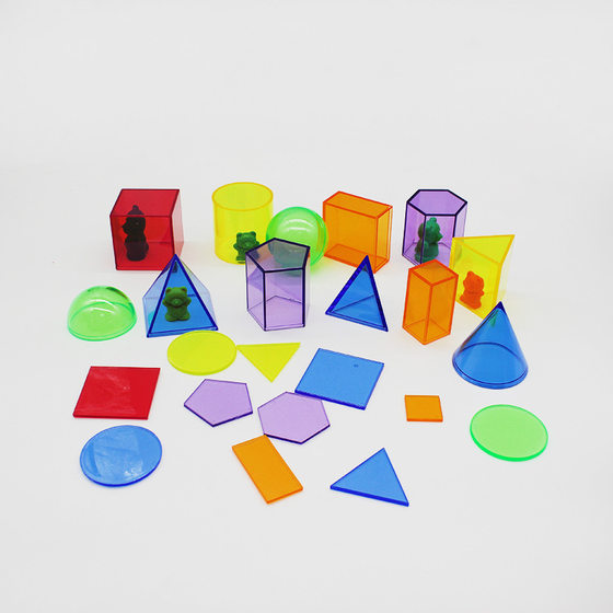 Direct selling transparent building blocks 10cm three-dimensional geometric shape combination early education educational toys cognitive intelligence development