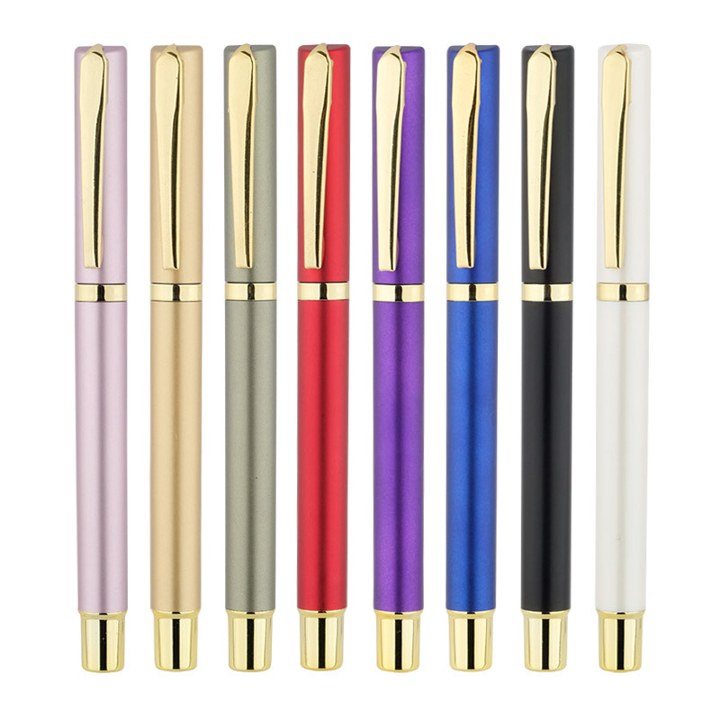 Factory wholesale advertising signature neutral pen logo multi-color metallic paint signature pen in stock factory wholesale