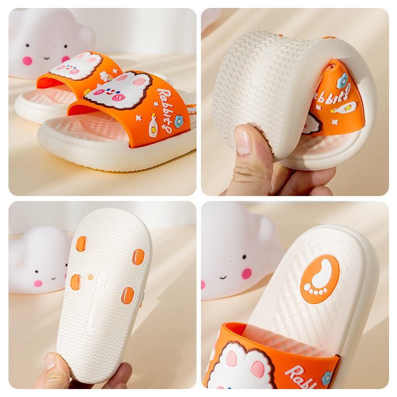 Cute Rabbit Children's Slippers 2023 New Girls' Sandals and Slippers for Home and Outer Wear Soft Bottom Non-Slip Mid-Big Children's Slippers