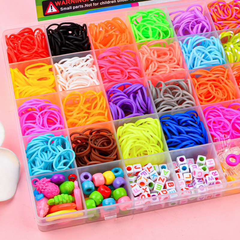 40-grid Rainbow Handmade Weaving Diy Colorful Rubber Band Children's Educational Toy Bracelet 2500 Pieces Puzzle Toys