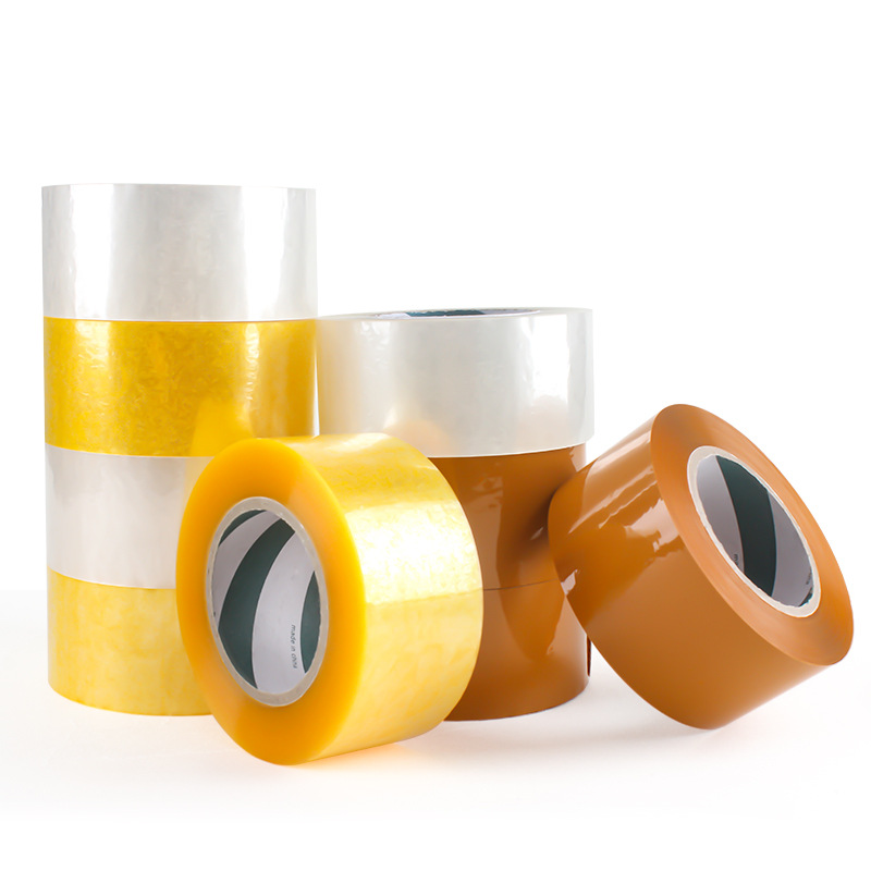 Sealing tape factory direct sales large quantity in stock wholesale strong adhesive yellow tape logistics packaging adhesive paper transparent tape