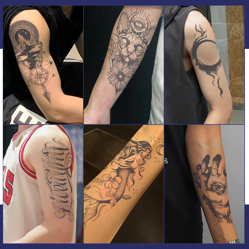 Original Advanced Sense English Letter Tattoo Sticker Waterproof Lasting Artificial Clavicle Semi-Permanent Herbal Juice Paper for Men and Women