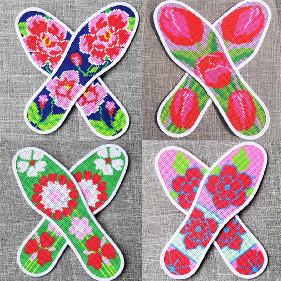 Cross-stitch insole semi-finished products with needle and thread new non-fading semi-finished products with needle and thread