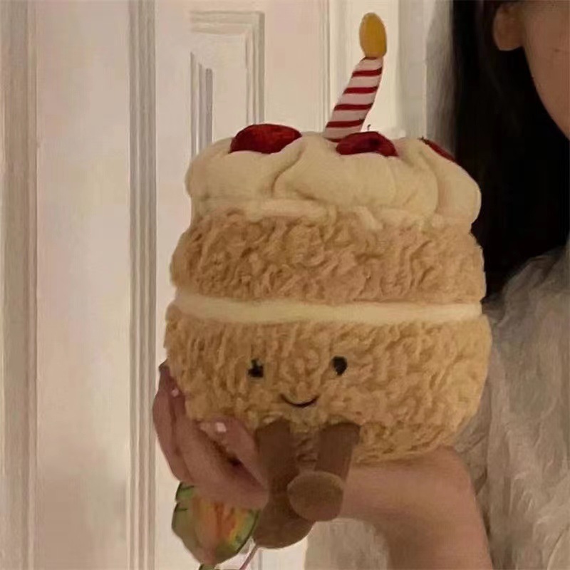 Fun simulation birthday cake doll with music fake cake birthday gift female strawberry luminous small cake wholesale