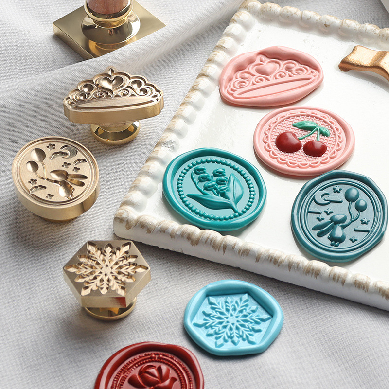 Embossed lacquer seal decoration wedding zinc alloy seal gift envelope sealed invitation hand account DIY