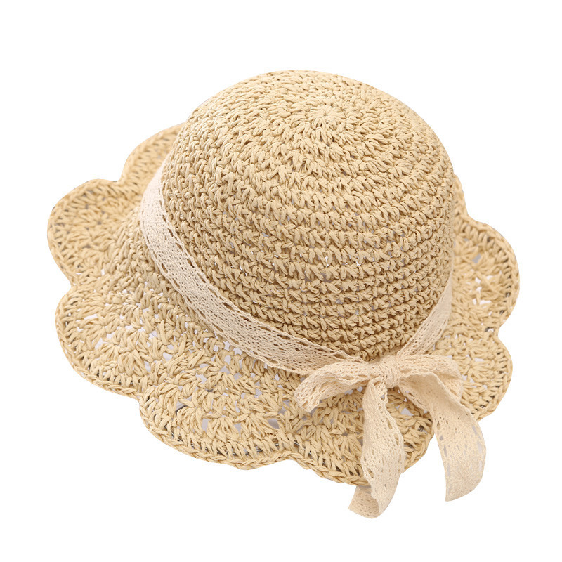 Baby hat summer sun hat children's straw hat big brim sunscreen small fresh 1-5 years old 3 summer girls fisherman hat
