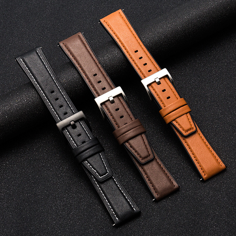 Substitute Huawei GT1/watch2pro Watch Strap Glory Smart Watch Silicone + Leather Strap 22mm