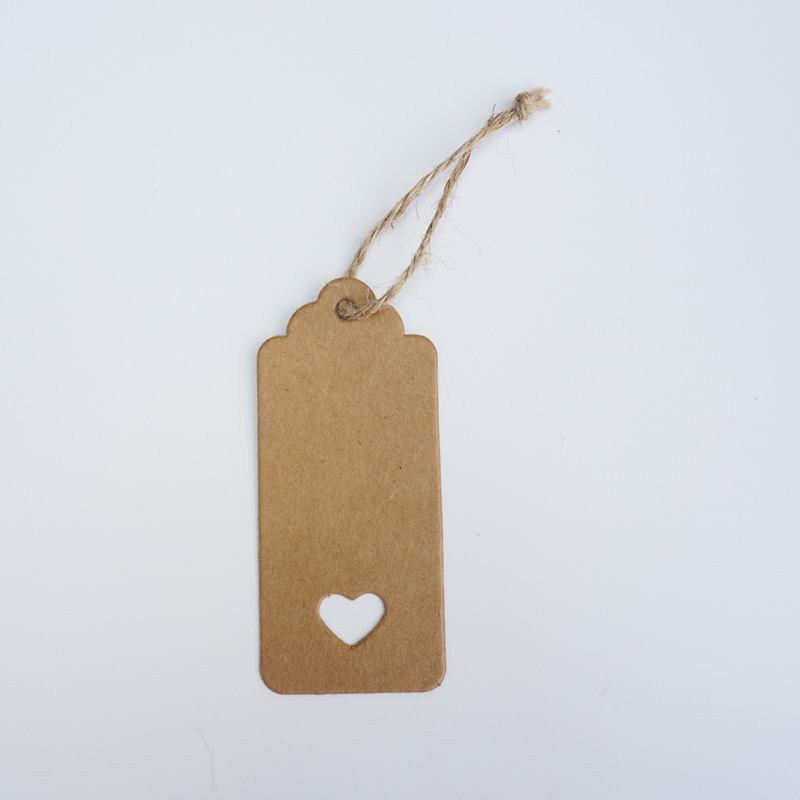 Amazon blank tag hemp rope lanyard cow card perforated tag clothes shoes hat Kraft paper card spot wholesale