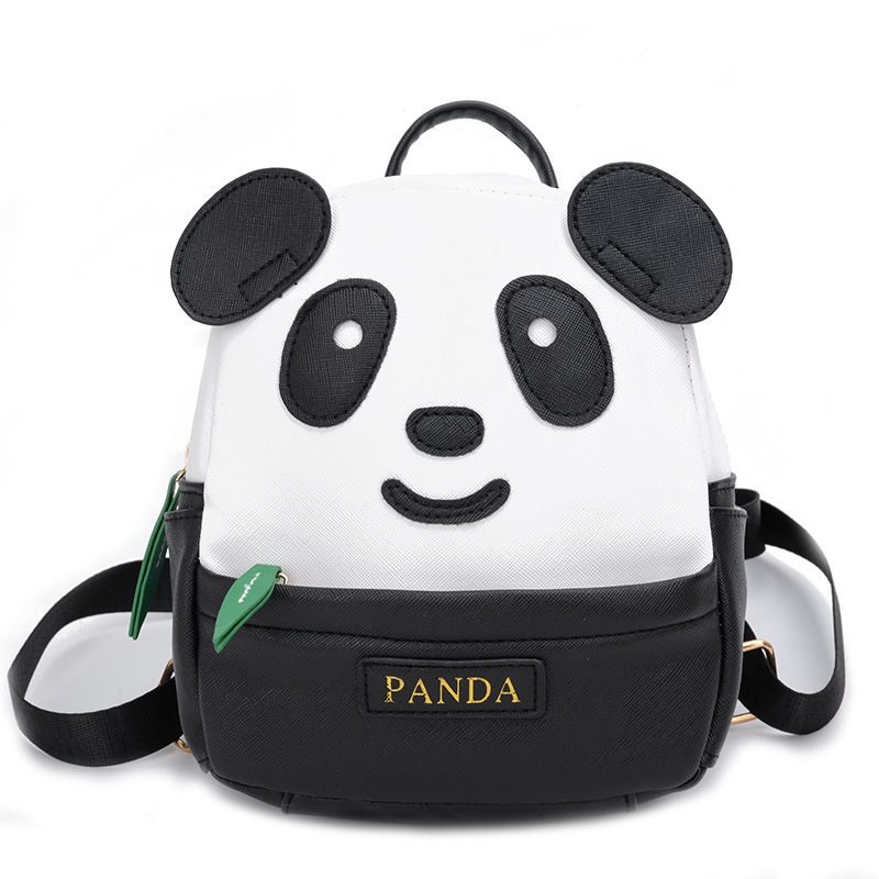 Panda Backpack 2023 New Kindergarten Schoolbag Cartoon Panda Bamboo Leaf Bag Childish Cute PU Fashion Backpack