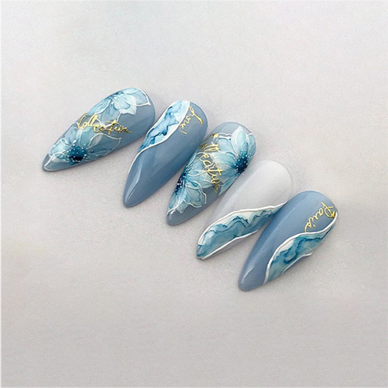 Cross-border nail art stickers English letters bronzing Series 3D adhesive stickers nail decals word patches wholesale explosions