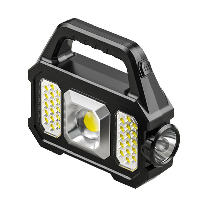 Multifunctional Searchlight outdoor waterproof solar charging treasure strong flashlight cob portable lamp wholesale camping