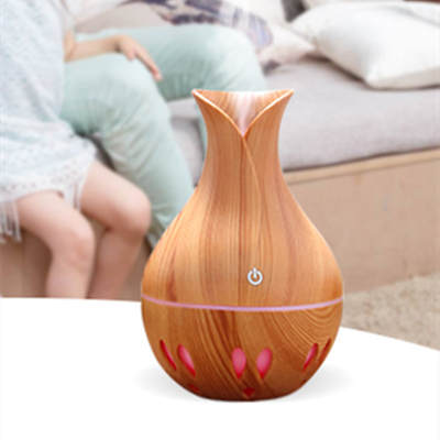 Portable USB wood grain aromatherapy humidifying colorful wood grain hollow aromatherapy night light purifying air humidification aroma diffusion