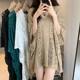 Summer Women's Cross-border Pure Desire Hollow-out Lace-up V-neck Knitted Top Lazy Western Style Mid-length Bat Sleeve Blouse