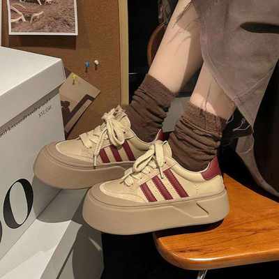 Retro German training shoes for women 2023 new autumn popular height increasing platform shoes all-matching sneakers casual lightweight sneaker