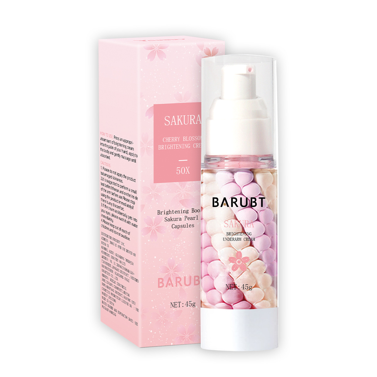 BARUBT Cross-border Cherry Blossom Underarm Whitening Cream Melanin Precipitation Hydrating Body Care Cream