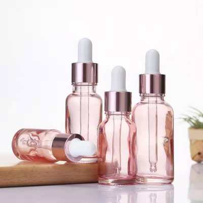 10 ml 15 ml 20 ml 30 ml pink essential oil glass dropper stock solution essence cosmetics separate bottles