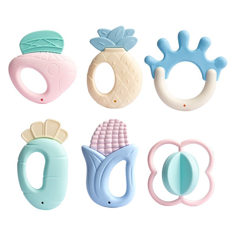 Boiled teether rattle 6-piece set-bag