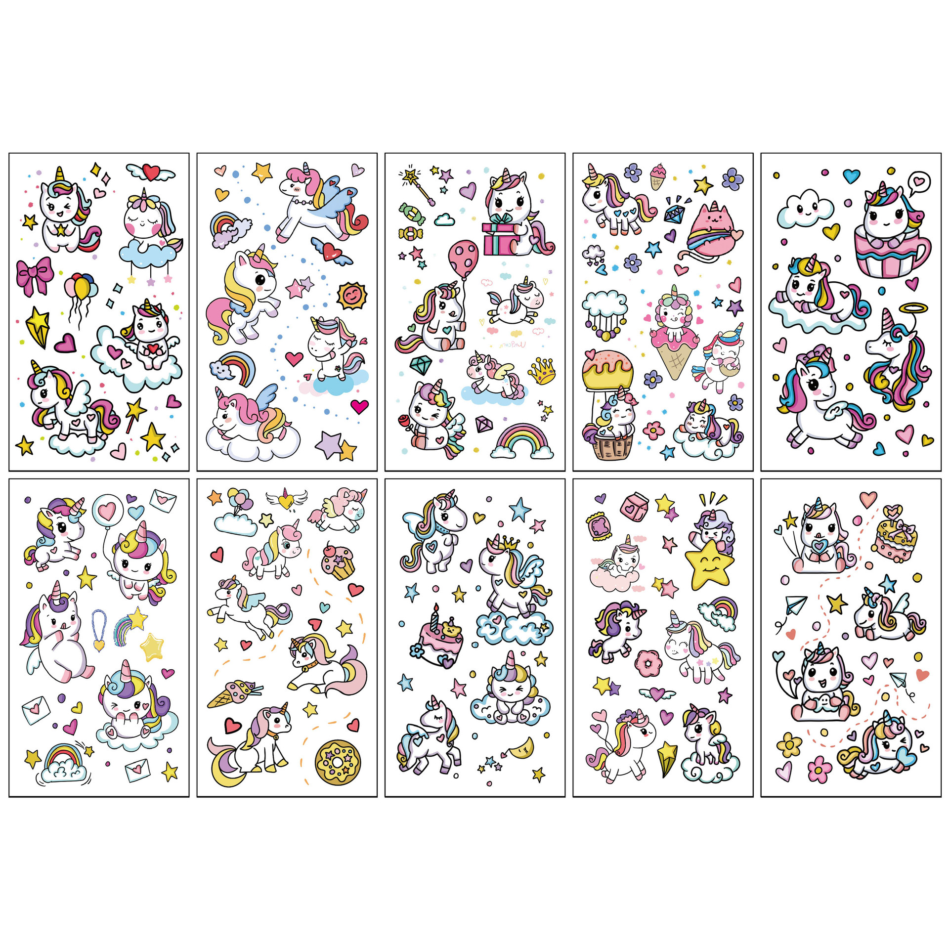 Cross-border New Children's Cartoon Tattoo Sticker Advanced Sense Unicorn Dinosaur Mermaid Animal Space Tattoo Sticker