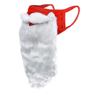 Santa's Red Cotton Festive Costumes Whimsical White Beard Mask Christmas Decoration