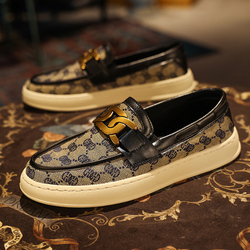 European Station Casual Shoes Men's Summer British Fashionable Slip-on Shoes Canvas Legs Breathable Driving Loafers