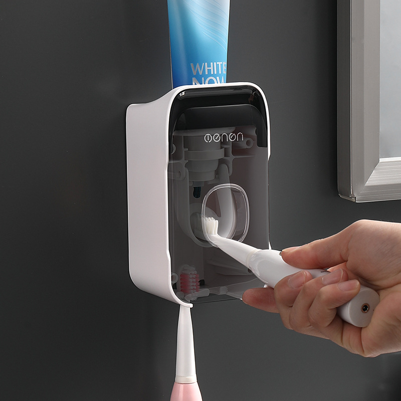 Automatic Toothpaste Squeezer Set Punch-free Wall Hanging Toothpaste Toothbrush Storage Rack Wall Hanging Lazy Toothbrush Holder