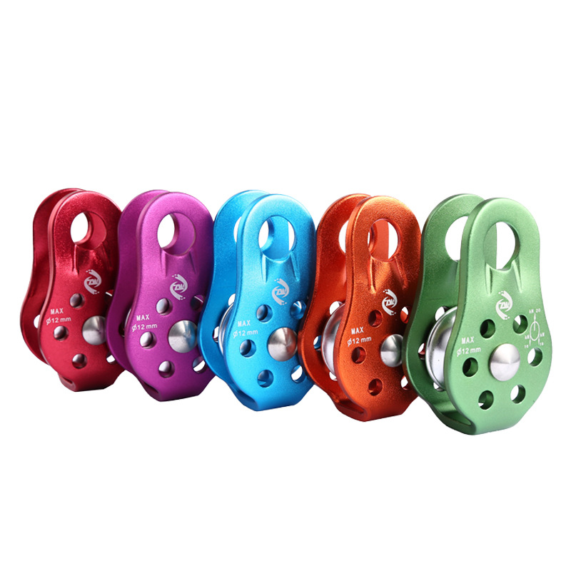 Fixed climbing pulley mountaineering single pulley transportation hoisting pulley outdoor crossing pulley cableway transportation equipment