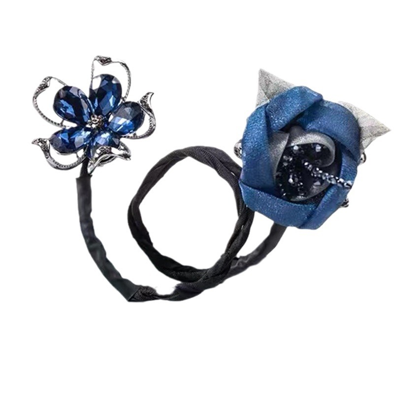 Blue Rose hair curler female back spoon new wheat ear hairpin sweet temperament twisted clip New Chinese style hair accessories