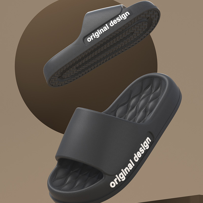 Cross-border Explosive Nordic Simple Style Sandals and Slippers for Women's Household Summer Couple's Room Soft Thick Bottom Slip-on Slip-on Slippers
