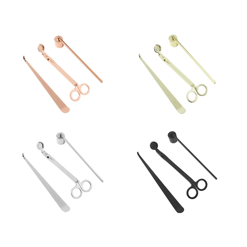 Aromatherapy Candle Tool Three-Piece Set Candle Hook Candle Cover Wick Cut Candle Scissors Fire Extinguishing Cover Factory Spot