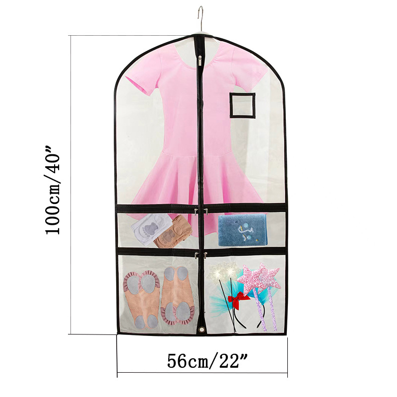 Children's PVC Clothes Dust Bag Extra Large Thickened Children's Wear Dust Cover Girl Dance Skirt Storage Bag