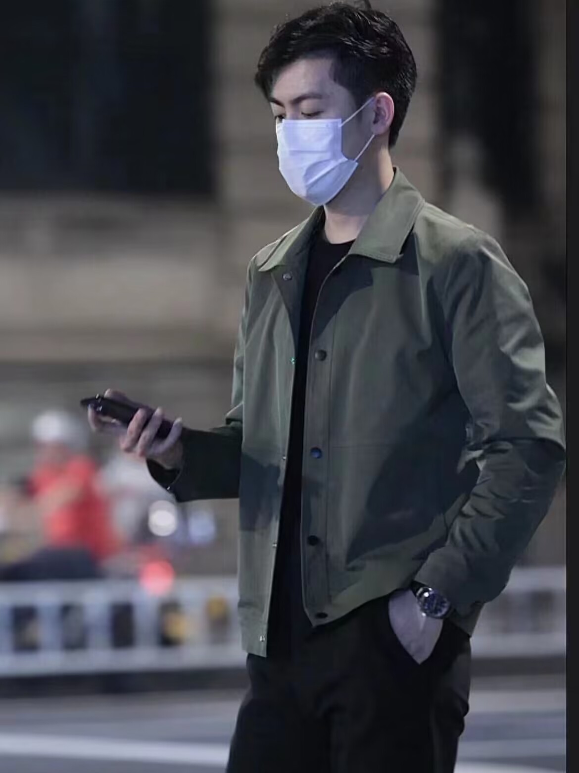 2023 autumn new men's jacket trendy Korean style youth slim fit handsome casual solid color lapel top