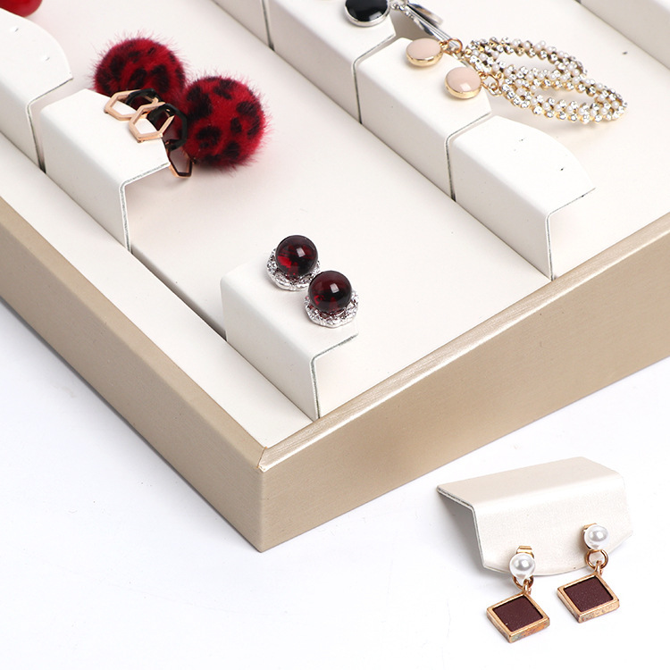 High-grade Leather Vertical Jewelry Rack Ring Earrings Necklace Pendant Display Stand Jewelry Store Counter Jewelry Props