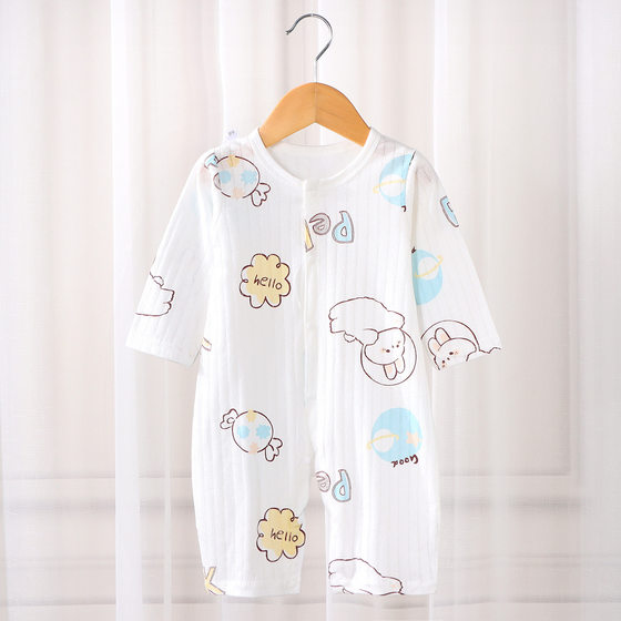 Baby Jumpsuit cotton long sleeve open romper thin pajamas summer new baby romper boys and girls loose