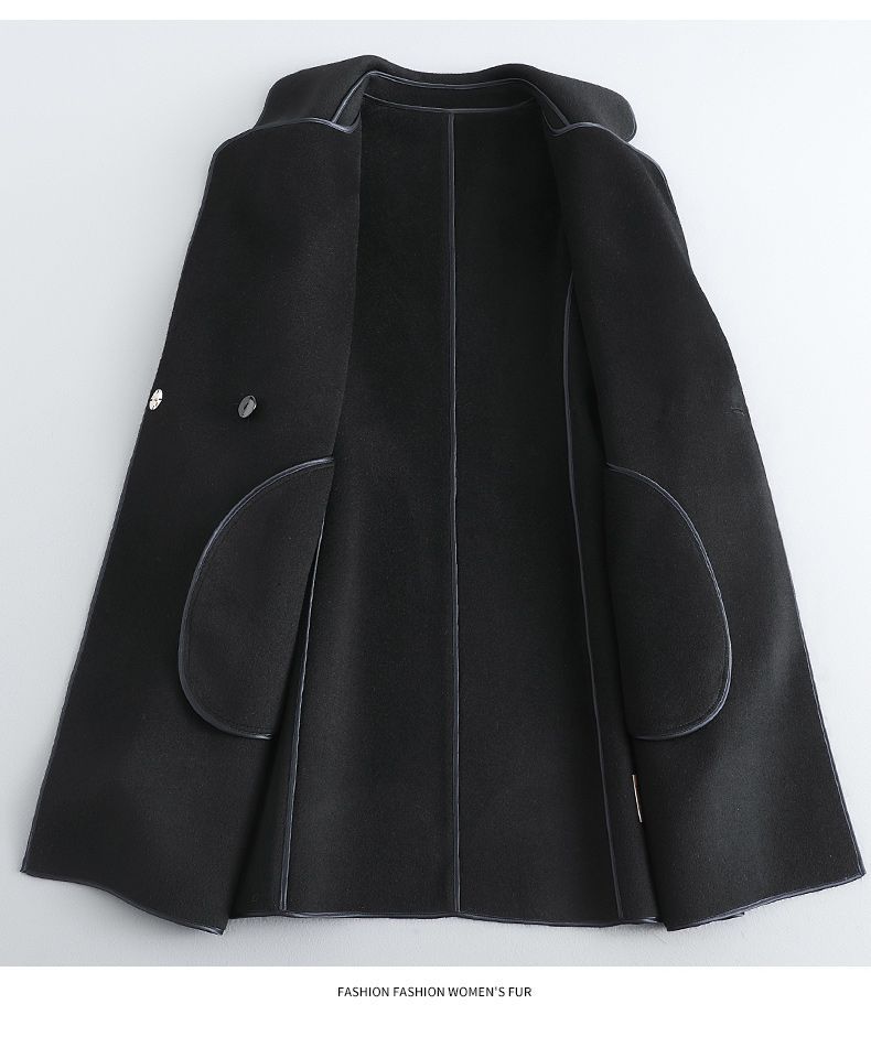 Korean style woolen coat for women 2023 autumn and winter New Western style age-reducing mid-length double-sided wool coat for women fashion_voghion.com