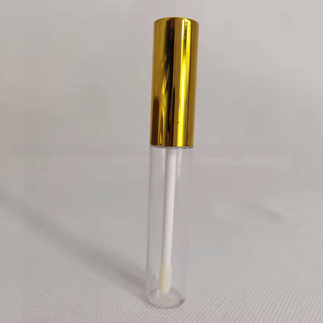 10ml mascara empty tube mascara growth liquid transparent empty bottle makeup lip gloss bright gold cap sub-bottle manufacturer