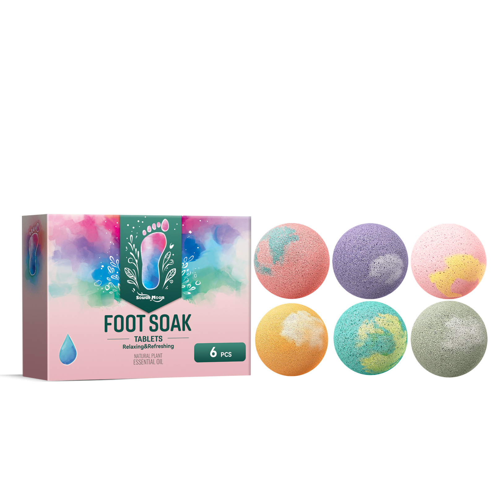South Moon Aromatherapy Foot Bath Ball Anti-dry Peel Cleaning Moisturizing Foot Repair Heel Foot Bath Ball
