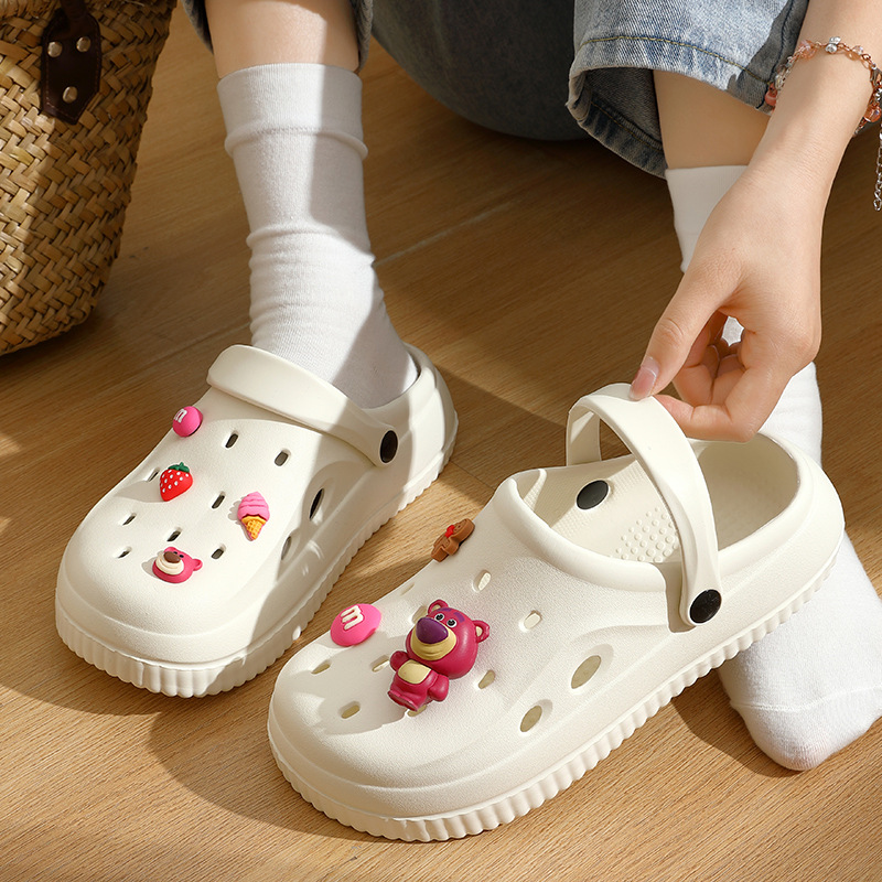 Eva Cave Shoes Women's Outfit Summer Breathable Non-Slip Household Beach Dung Feeling Two-Wear Baotou Slippers Men's Wholesale