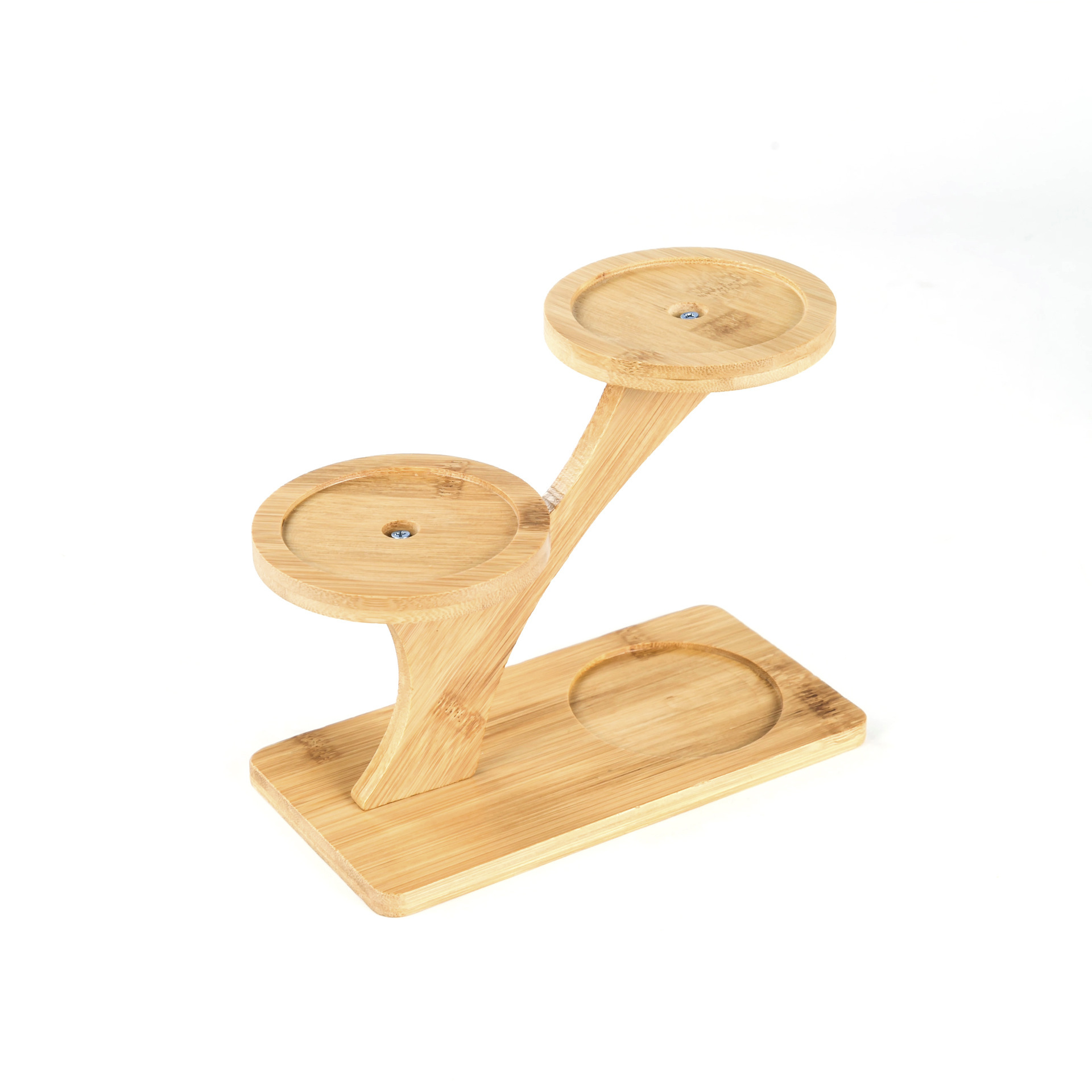Gardening Fleshy Flower Pot Bamboo Holder Ceramic Fleshy Flower Pot Tray Bamboo Frame Heat Insulation Anti-scalding Ceramic Coaster Square Round