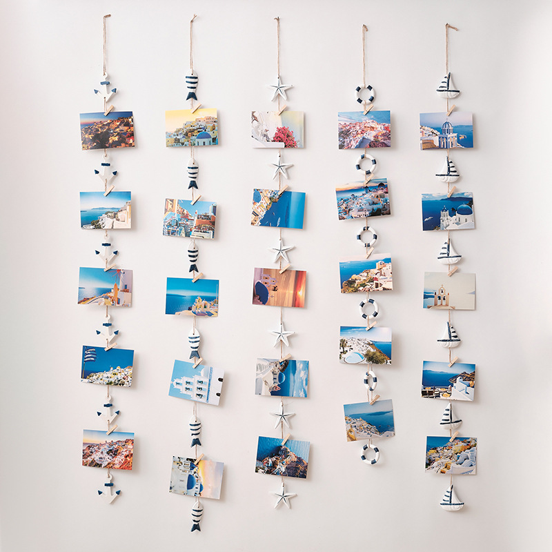 Small Fish String Starfish Life Buoy String Creative Message Notes Photo Clip Wish Card Photo Clip Postcard Clip into a String