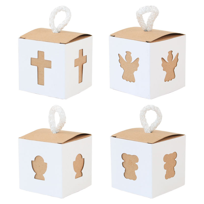 European-style New Candy Box Spot Bear Angel Holy Grail Cross Vintage Kraft Paper Square Candy Box