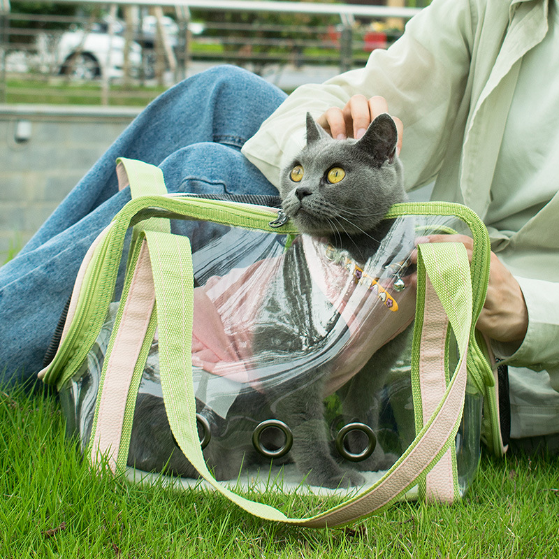 Leyoupai Transparent Cat Bag Outgoing Portable Pet Bag Single Shoulder Cat Bag Large Space Portable Pet Bag for Hair