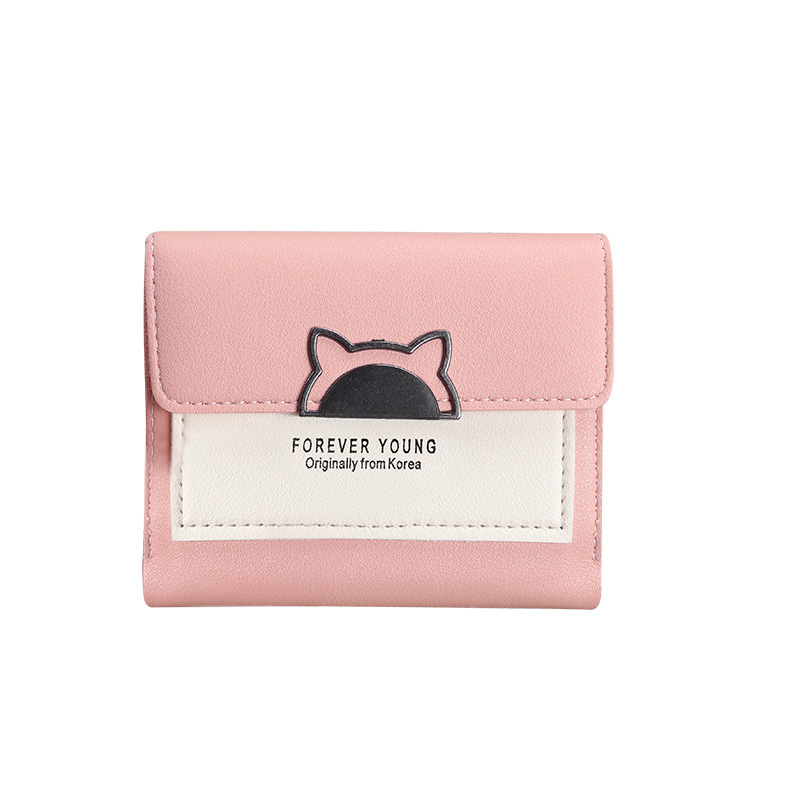 Factory direct new small wallet women's short Korean fashion folding personality students cute mini fashion wallet