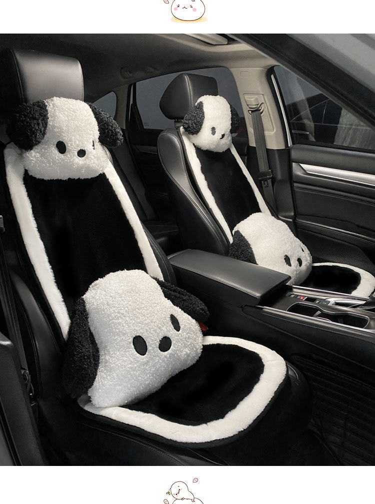 Car Waist Cartoon Cute Dog Winter Cartoon Car Cushion Waist Cushion Headrest Neck Pillow Driving Waist Protection Artifact_voghion.com