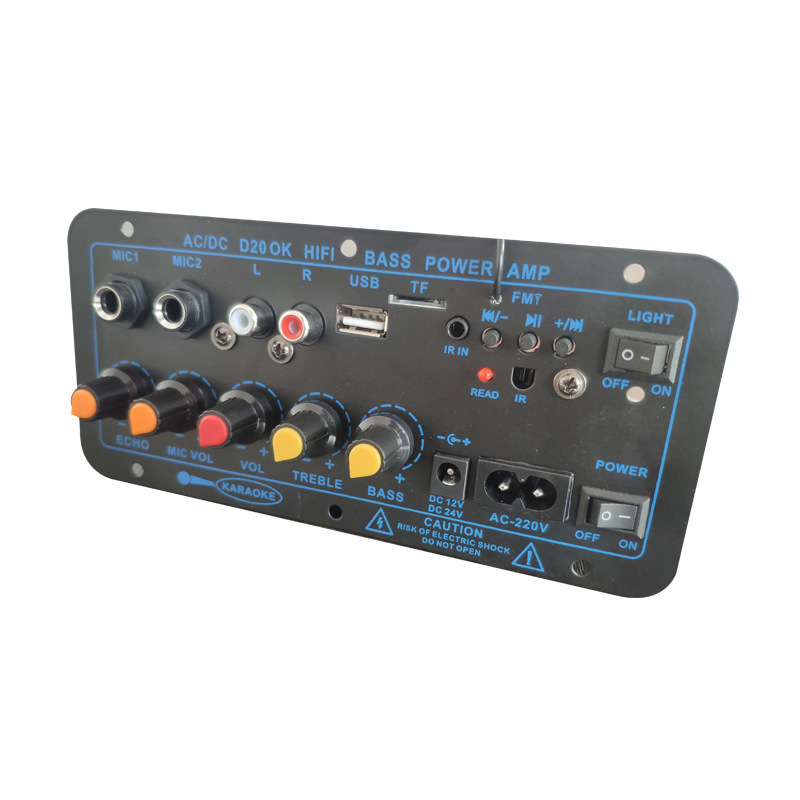 Cross-Border Manufacturer 10-Inch 12V24V220V Car-Mounted Direct Supply Digital Plug-In Card Bluetooth Amplifier Board with Reverberation Amplifier
