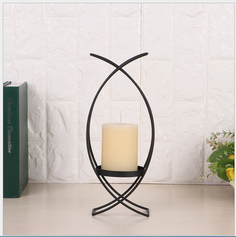 European Style Restaurant Home Candle Holder Candle Holder Ornament Candle Holder Metal Iron Candle Holder