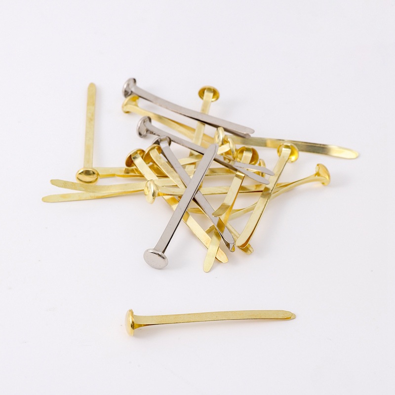 in stock wholesale gold color double foot nails 3mm round flat head kindergarten children diy handmade mini two foot nails