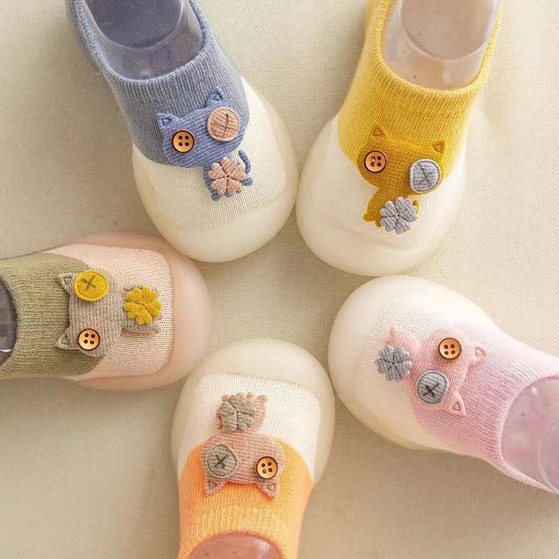 Cute baby floor shoes and socks spring and summer soft bottom non-slip baby toddler shoes children's socks men's and women's baby shoes