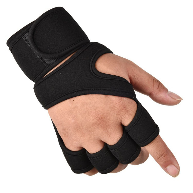 Cross-border Fitness Gloves Men's and Women's Granular Palm Wrist Gloves Half Finger Gloves Pressurizing Equipment Weightlifting Yoga Sports Gloves