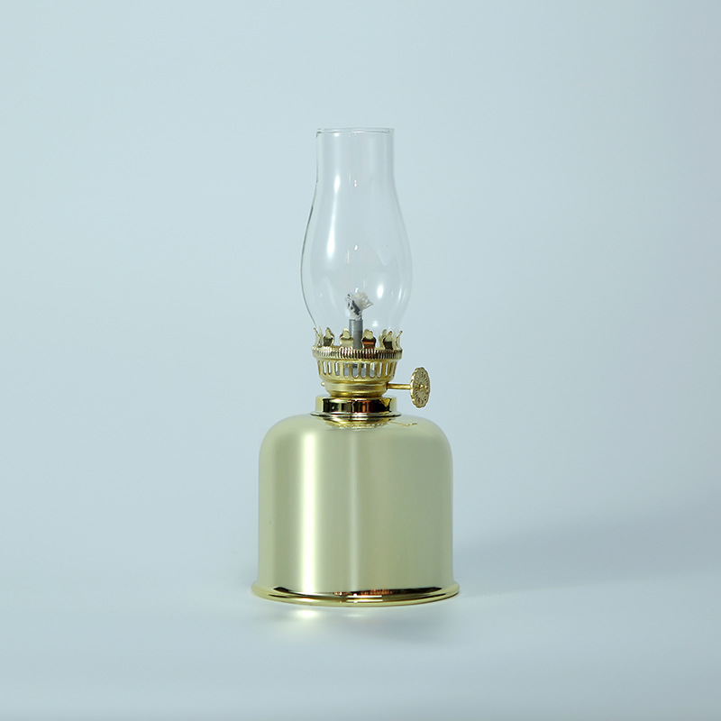 Metal Oil Pot Electroplated Surface Boutique Outdoor Tent Camping Atmosphere Lamp Lighting Kerosene Lamp Candle Holder Candle Lamp