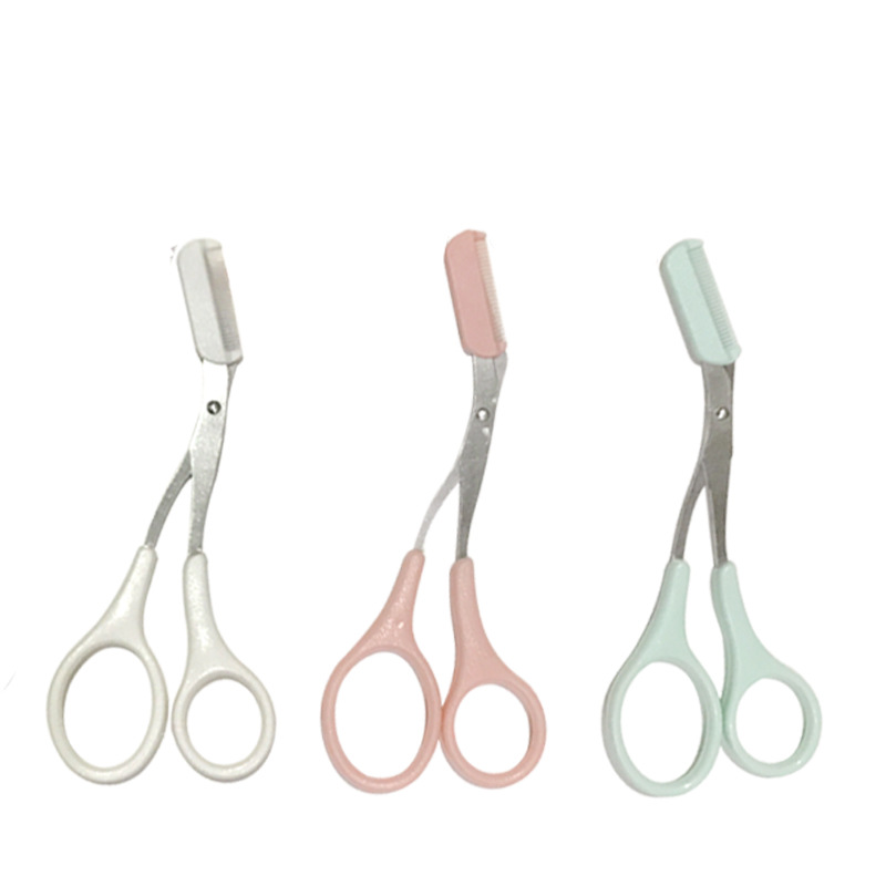 A generation of hair trimming eyebrow scissors beginners eyebrow trimming knife beauty makeup tools meniscus eyebrow trimming knife with comb eyebrow trimming scissors set